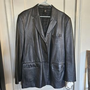 Claiborne Men's Genuine Leather Slim Sportscoat Blazer